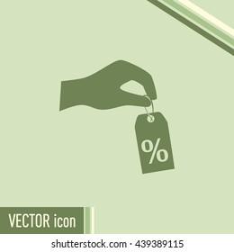 percentage on hand web icon. vector design