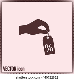 percentage on hand web icon. vector design