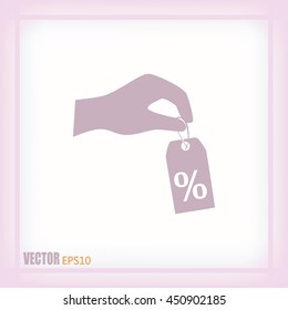percentage on hand web icon. vector design