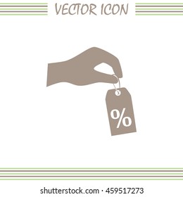 percentage on hand web icon. vector design
