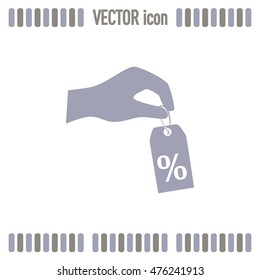 percentage on hand web icon. vector design