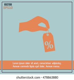 percentage on hand web icon. vector design