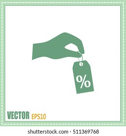 percentage on hand web icon. vector design