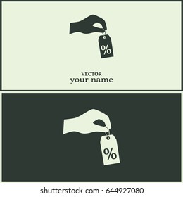 percentage on hand web icon. vector design