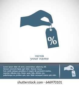 percentage on hand web icon. vector design