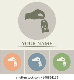 percentage on hand web icon. vector design