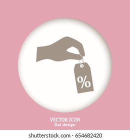 percentage on hand web icon. vector design