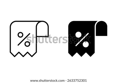 Percentage, Percent or Discount simple icons set designed in filled, outline, line and stroke style
