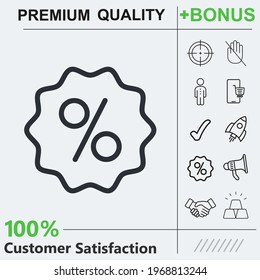Percentage, percent icon graphic elements for your work