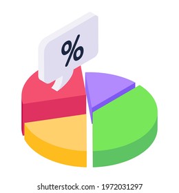 Percentage With Pi Chart Showcasing Percentage Graph Icon