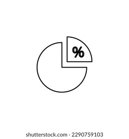 percentage pie chart icon, on a white background, vector illustration