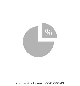 icono de gráfico circular de porcentaje, en fondo blanco, ilustración vectorial