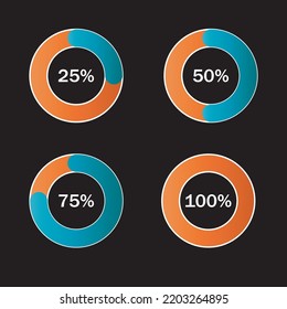 Percentage pie chart. Percentage vector info graphics. Circle percentage diagram business illustration