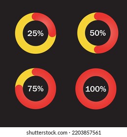 Percentage pie chart. Percentage vector info graphics. Circle percentage diagram business illustration