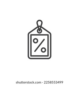 Percentage price tag line icon. linear style sign for mobile concept and web design. Discount tag outline vector icon. Symbol, logo illustration. Vector graphics