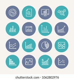 Percentage profit presentation icon in trendy line style isolated on background. 
Symbol for your web site design, logo, app, UI. Vector illustration, EPS