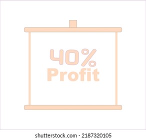 percentage profit sign label vector art illustration with impressive font on white background