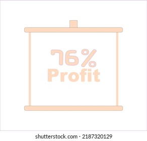 percentage profit sign label vector art illustration with impressive font on white background