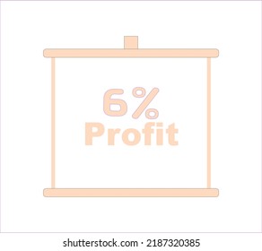 percentage profit sign label vector art illustration with impressive font on white background