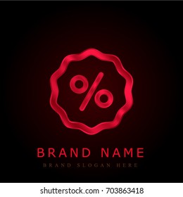 Percentage red chromium metallic logo