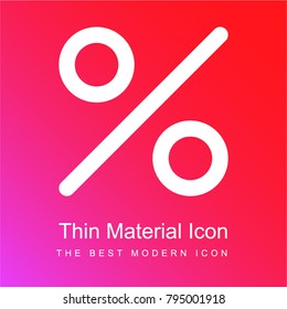 Percentage red and pink gradient material white icon minimal design