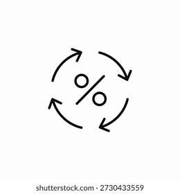 Icono de flechas de actualización porcentual Vector de signo