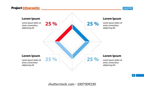 Percentage Rhomb Diagram Slide Template