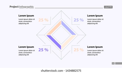 Percentage rhomb diagram template. Business data. Graph, chart, design. Creative concept for infographic, report. Can be used for topics like economics, analysis, research