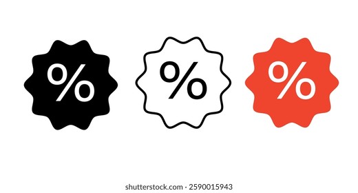 Percentage, Sale icon isolated on white background.Growth, increase, decrease arrow filled icons. Up arrows, down arrows. Label set with percent, check mark and discount.interest rate, icon, vector.