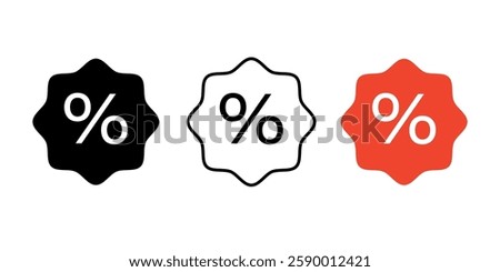 Percentage, Sale icon isolated on white background.Growth, increase, decrease arrow filled icons. Up arrows, down arrows. Label set with percent, check mark and discount.interest rate, icon, vector.