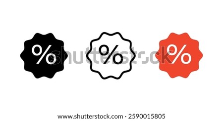 Percentage, Sale icon isolated on white background.Growth, increase, decrease arrow filled icons. Up arrows, down arrows. Label set with percent, check mark and discount.interest rate, icon, vector.