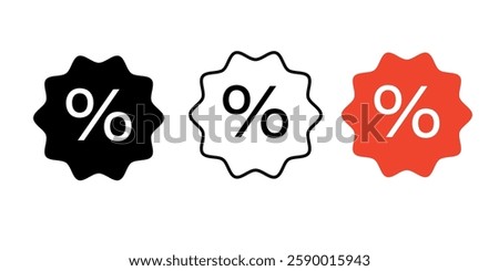 Percentage, Sale icon isolated on white background.Growth, increase, decrease arrow filled icons. Up arrows, down arrows. Label set with percent, check mark and discount.interest rate, icon, vector.