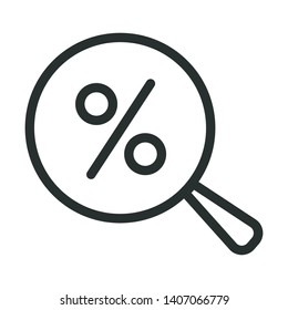 percentage search - minimal line web icon. simple vector illustration. concept for infographic, website or app.