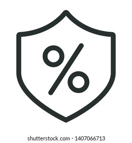percentage security - minimal line web icon. simple vector illustration. concept for infographic, website or app.