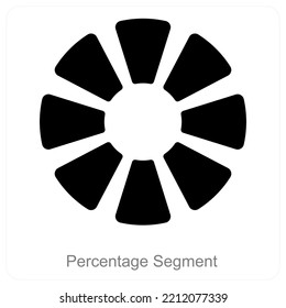 Concepto de icono de segmento de porcentaje y diagrama