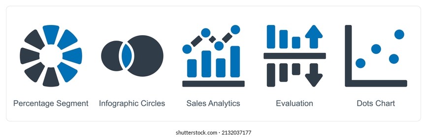 Percentage Segment And Dots Chart Icon Concept