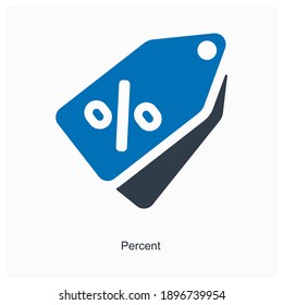 Percentage or percentage segment icon concept