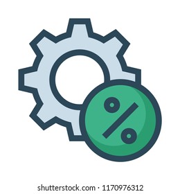 percentage setting color line icon