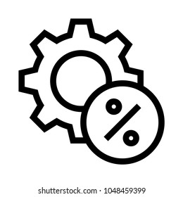 percentage setting Vector Line Icon