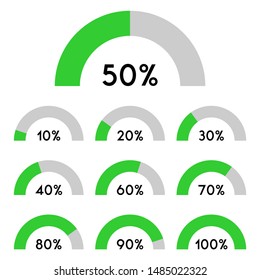 Percentage sign icon set vector,from 10 to 100