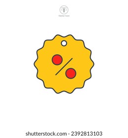 Icono de signo de porcentaje Ilustración vectorial aislada en fondo blanco