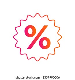 Percentage sign icon vector