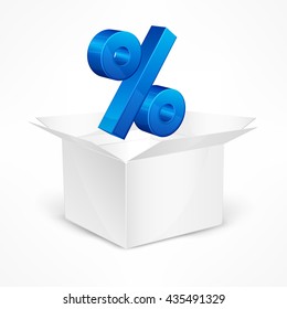 Percentage sign in open box vector illustration