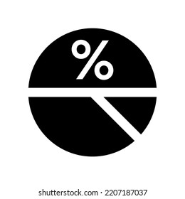 Percentage sign and pie chart. Vector.