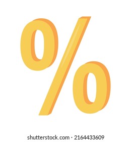 Percentage sign semi flat color vector object. Full sized item on white. Sale offer. Price deduction and discount simple cartoon style illustration for web graphic design and animation