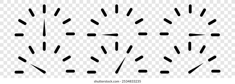 Percentage Speedometers icon set. Speedometer, tachometer icon set. Speed gauge icon. Performance indicator sign. Risk indicator. Vector illustration. 