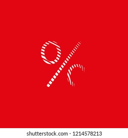 Percentage symbol, curved lines, volumetric effect that diffuses