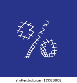 percentage symbol with grid texture vector