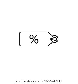 percentage tag icon. Simple thin line, outline vector of web icons for ui and ux, website or mobile application