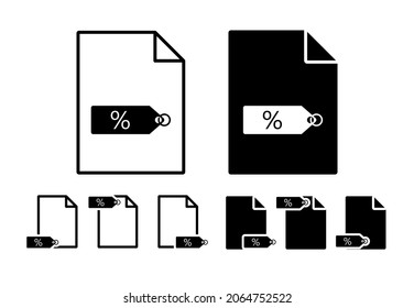 Percentage tag vector icon in file set illustration for ui and ux, website or mobile application